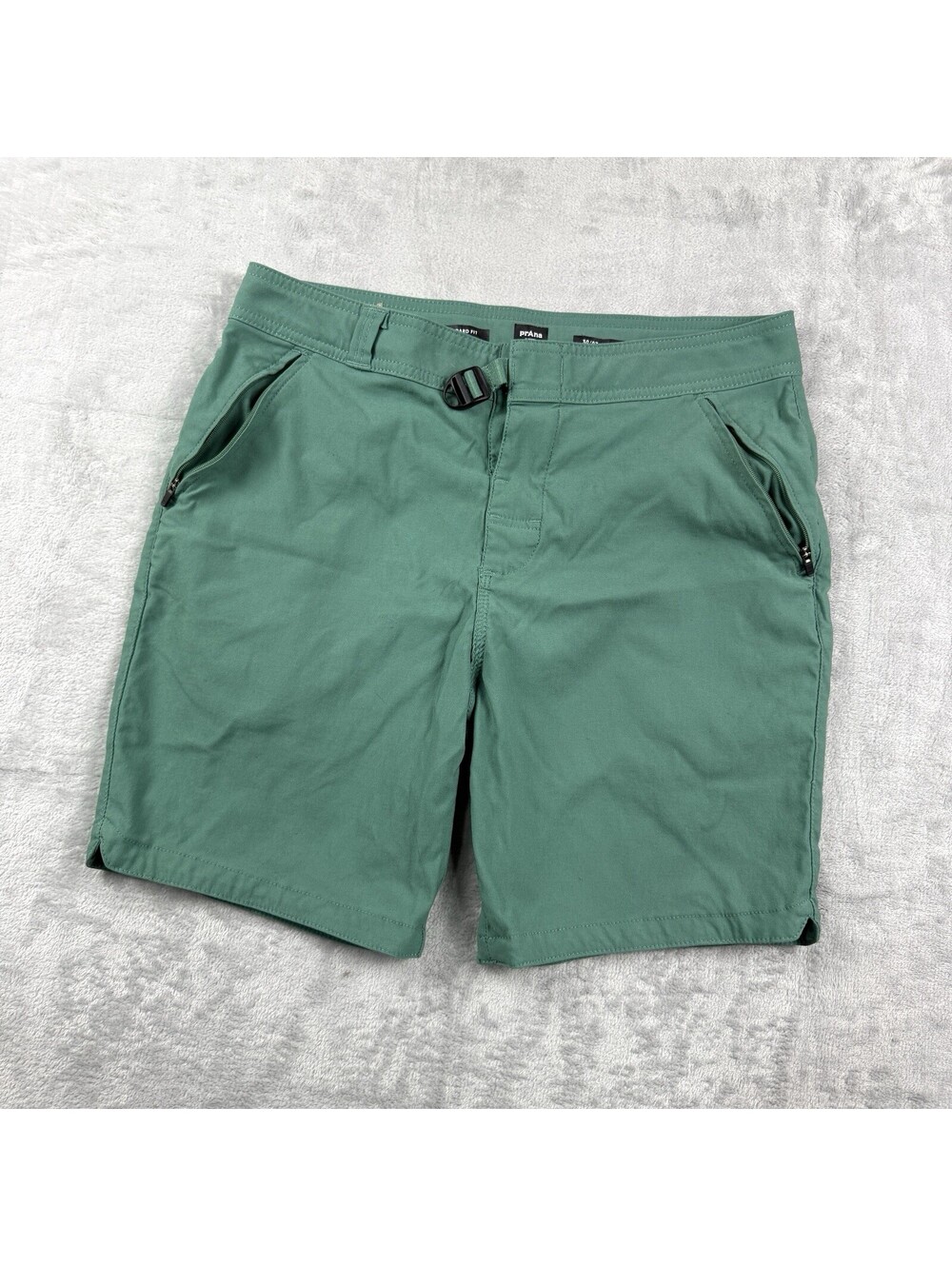prAna Men’s 30 Standard Fit Green Stretch Zion Outdoor Hiking Shorts Zip Pockets